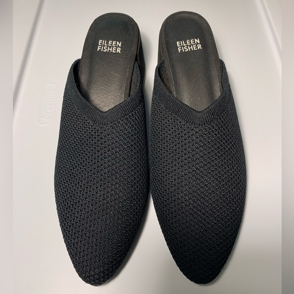 Eileen Fisher Shoes - Eileen Fisher Gest Black stretch knit Mules 8.5